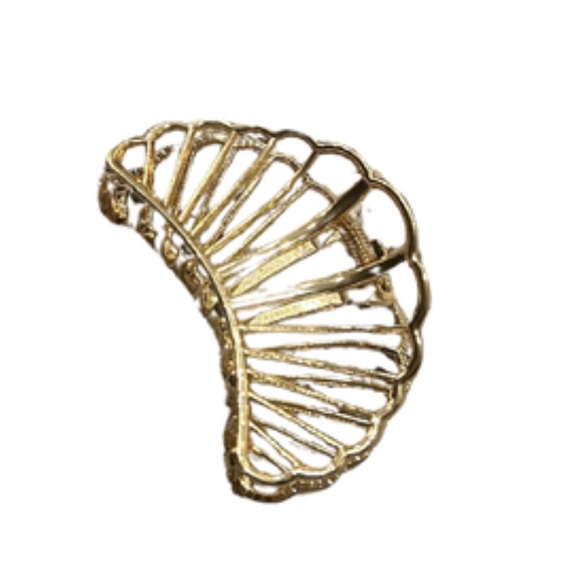 Gold Metal Shell Claw Hair Clip | New - Picture 2 of 5